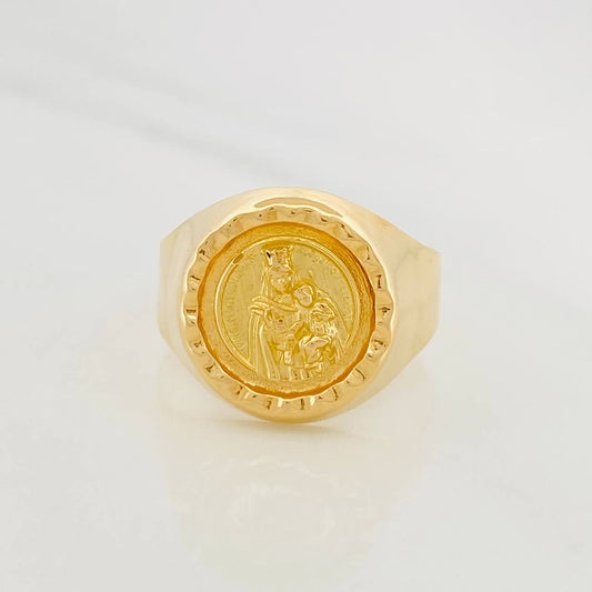 Virgin of Carmen Bordered Ring 3.8g / T10 Yellow Gold 18K