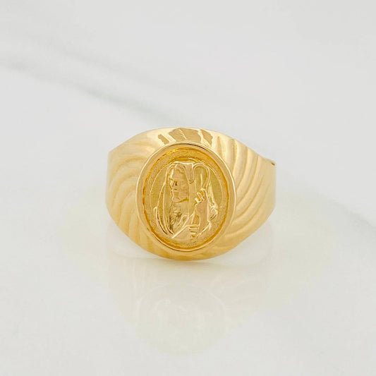 Jesus Christ Signet Ring 4.05g / T11 Yellow Gold 18K