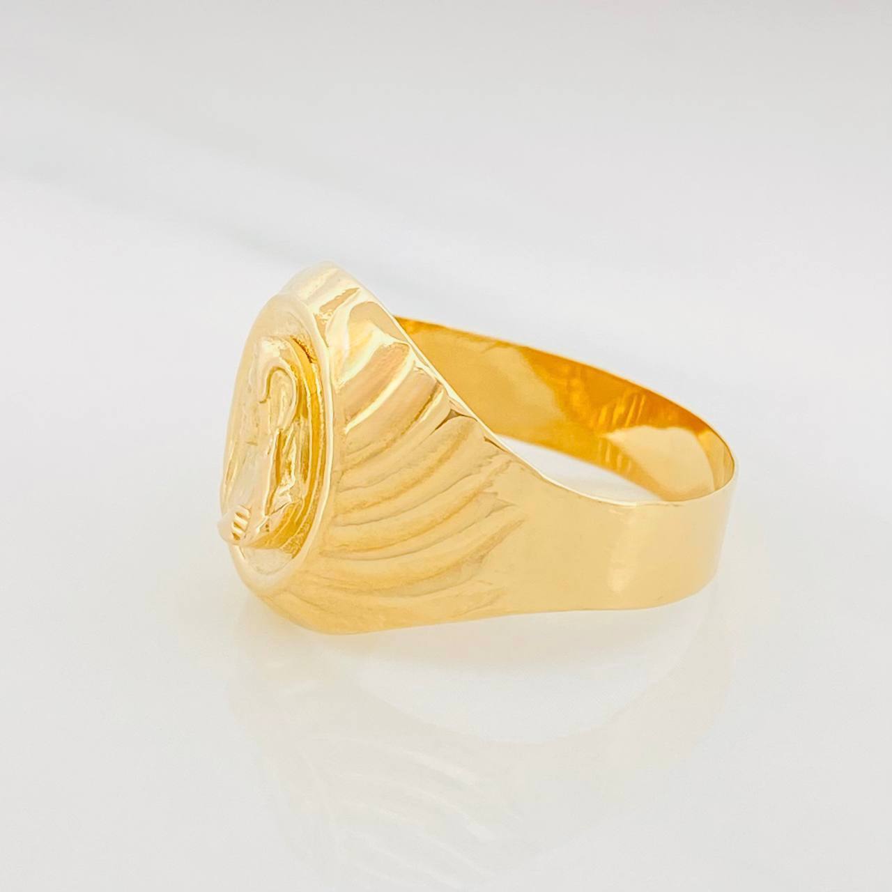 Anillo Sello Jesucristo 4.05g / T11 Oro Amarillo 18K