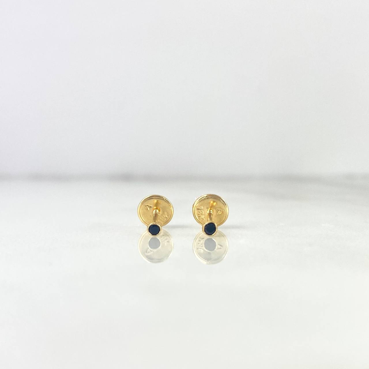 Topos Bisel Negro 0.5gr / 3.2mm Oro Amarillo 18K *