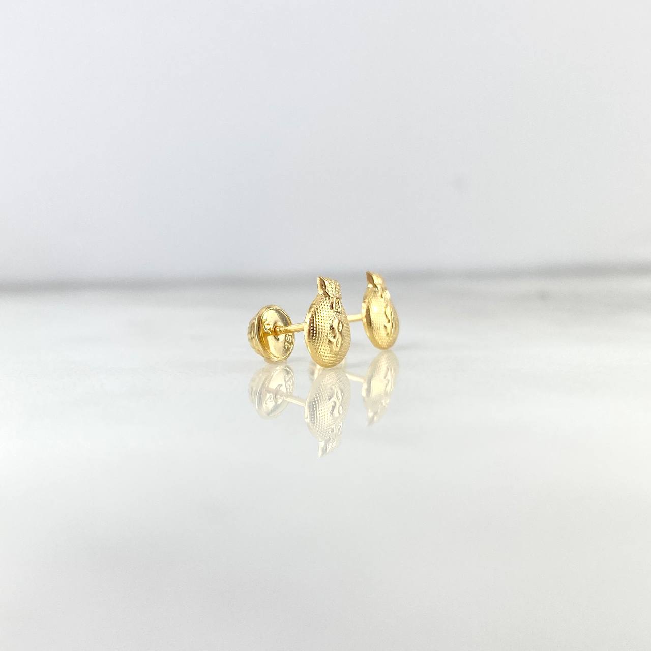 Topos Bolsa De Dinero 0.7gr / 8.5mm Texturizado Oro Amarillo 18K