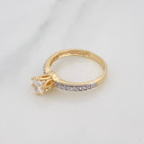 Solitaire Churumbela Ring 2.75g / T6 1/2 Two Yellow White Gold 18K
