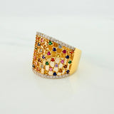 Mesh Ring 5.9g / T7 Two-Tone Yellow White Gold 18K