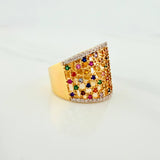 Mesh Ring 5.9g / T7 Two-Tone Yellow White Gold 18K