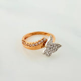 Anillo Mariposa 3.1g / T5 3/4 Dos Oros Blanco Rosa 18K