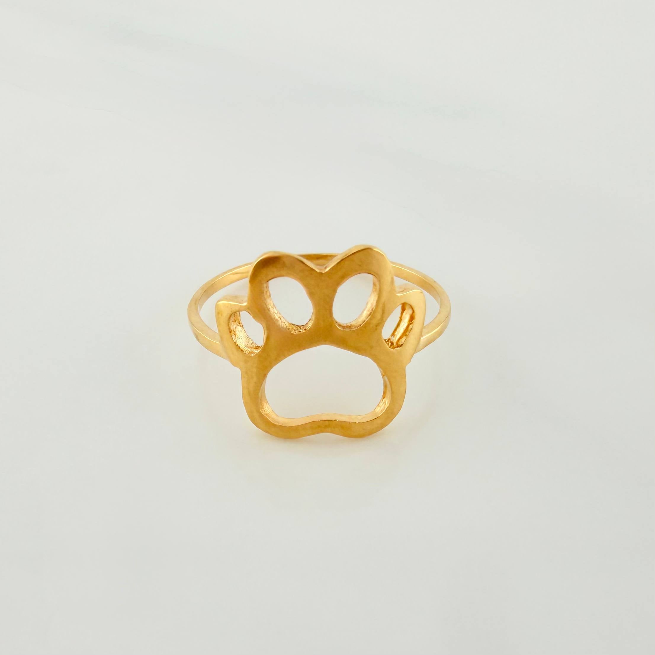 Fingerprint Silhouette Ring 1.95g / Size 7 1/4 Yellow Gold 18K
