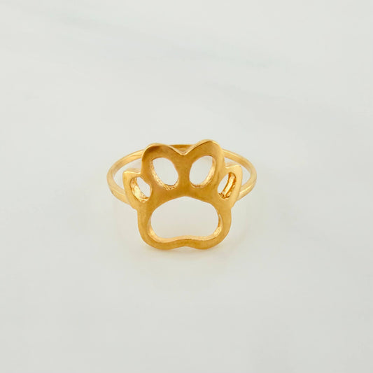 Fingerprint Silhouette Ring 1.95g / Size 7 1/4 Yellow Gold 18K