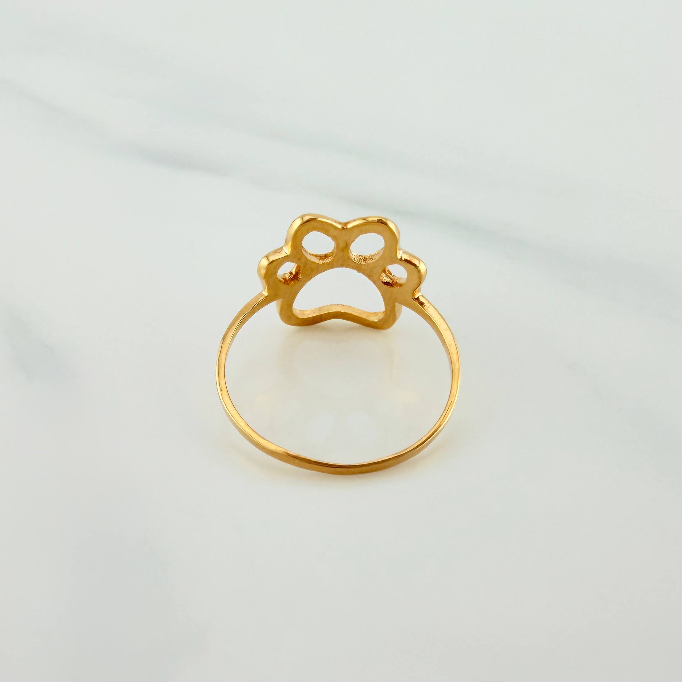 Fingerprint Silhouette Ring 1.95g / Size 7 1/4 Yellow Gold 18K