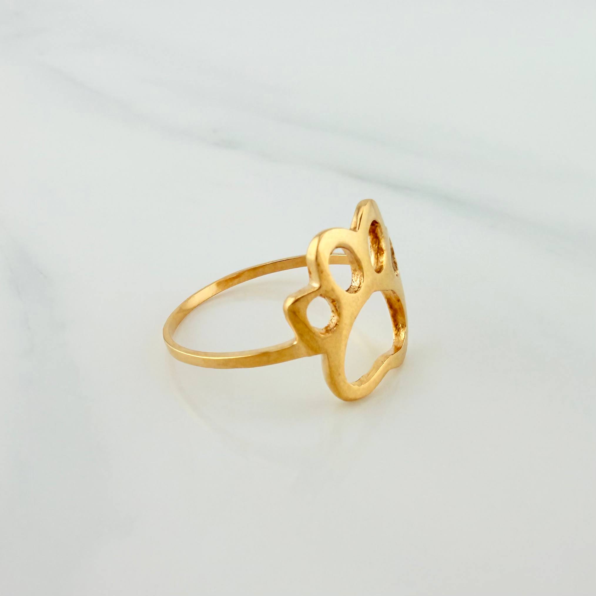 Fingerprint Silhouette Ring 1.95g / Size 7 1/4 Yellow Gold 18K