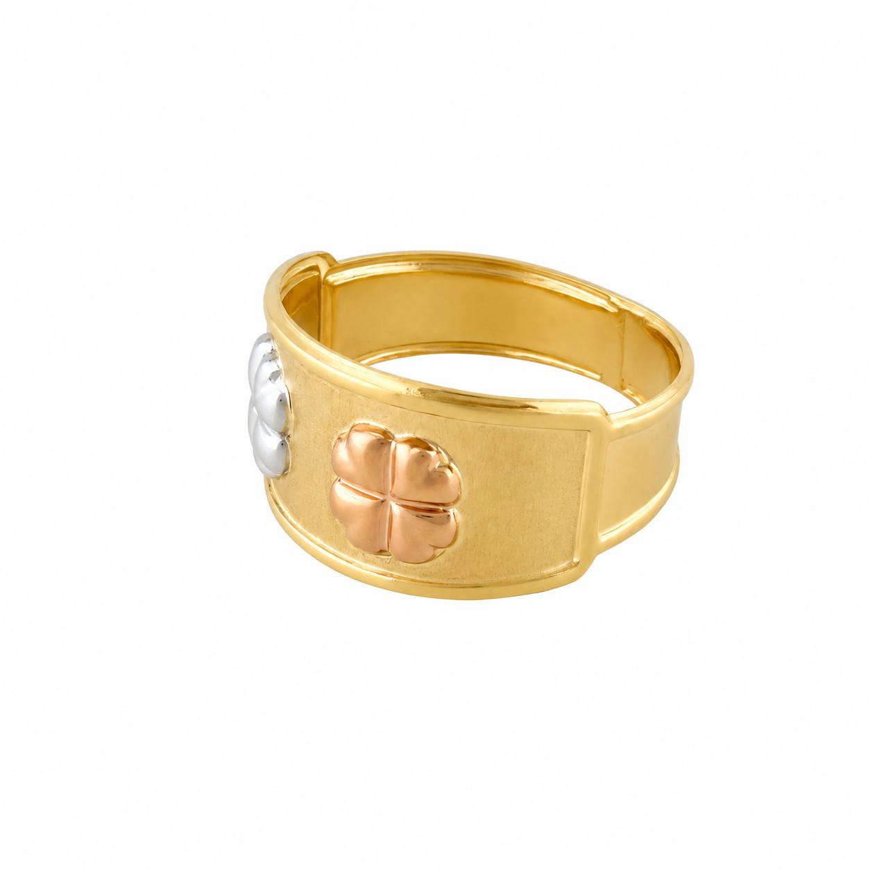 Anillo Treboles 1.7g / T5 3/4 Tres Oros 18K