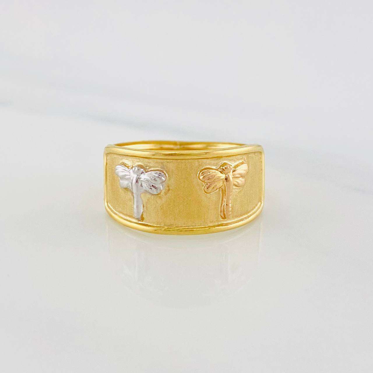 Dragonfly Ring 1.65g / T6 1/4 Three Golds 18K