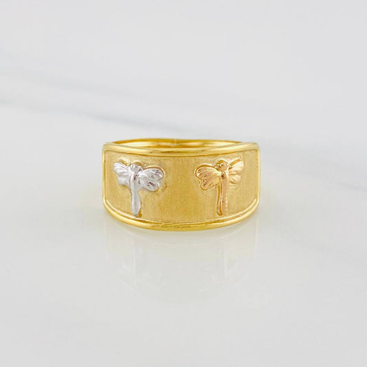 Dragonfly Ring 1.65g / T6 1/4 Three Golds 18K