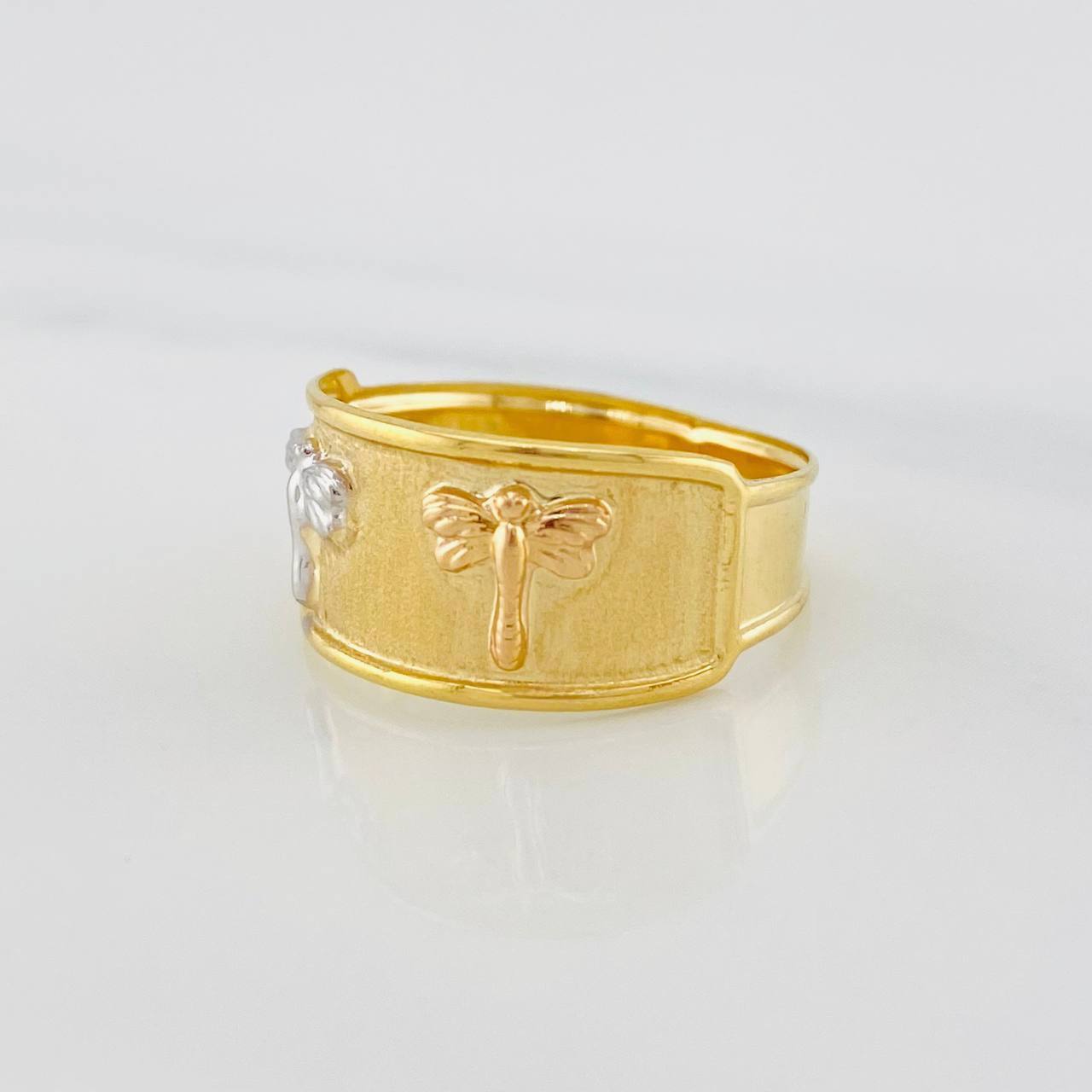 Dragonfly Ring 1.65g / T6 1/4 Three Golds 18K
