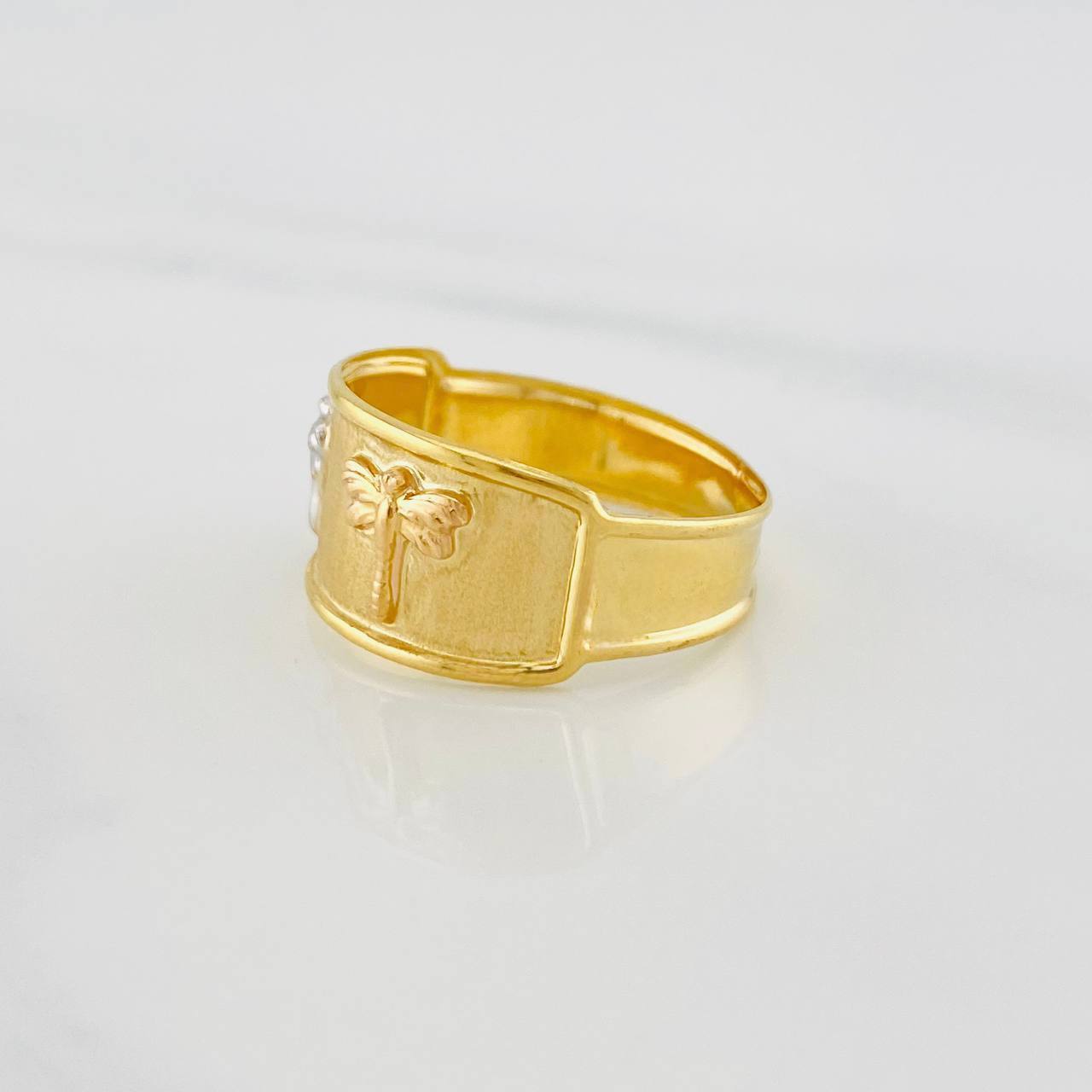 Dragonfly Ring 1.65g / T6 1/4 Three Golds 18K