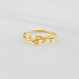 Anillo Ramillete Hojas 1.5g / T5 1/4 Oro Amarillo 18K