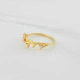 Anillo Ramillete Hojas 1.5g / T5 1/4 Oro Amarillo 18K