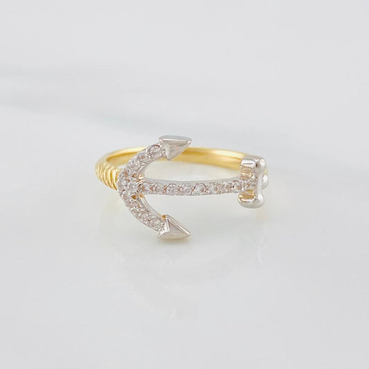 Anchor Ring 2.5g / T6 Two-Tone Yellow White Gold 18K