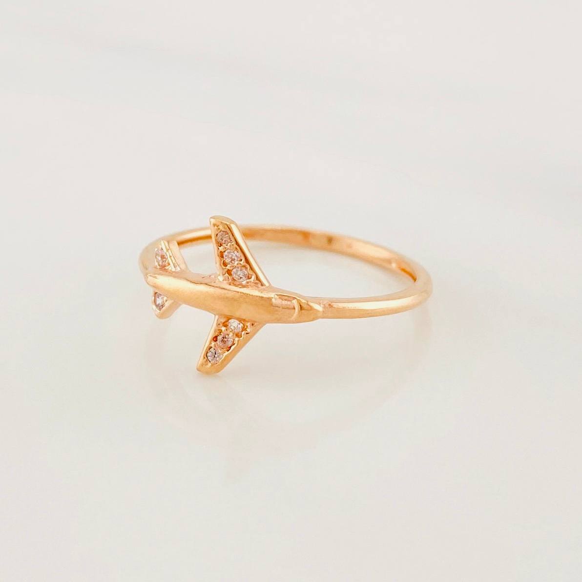 Anillo Avión 1.55g / T7 Oro Rosa 18K