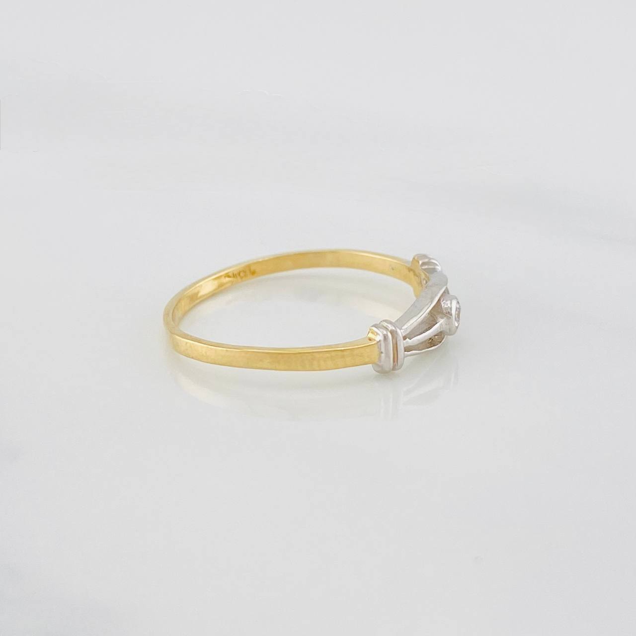 Anillo Halo 1.4g / T6 3/4 Dos Oros Amarillo Blanco 18K