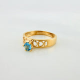 Anillo Solitario Corazones 2.45g / T7 Oro Amarillo 18K