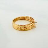 Anillo Solitario Corazones 4.3g / T7 1/4 Oro Amarillo 18K