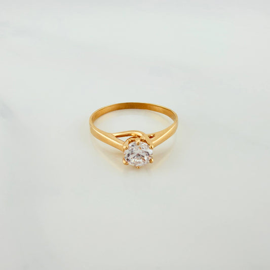 Anillo Solitario 2.1g / T7 1/4 Oro Amarillo 18K