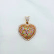 Dije Corazón Tupido 3.1g / 1 in Dos Oros Amarillo Blanco 18K