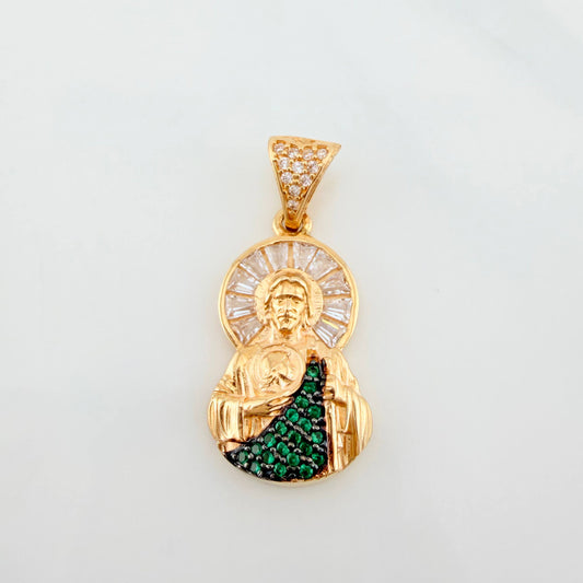 Dije San Judas 3.2g / 1 in Dos Oros Negro Amarillo 18K