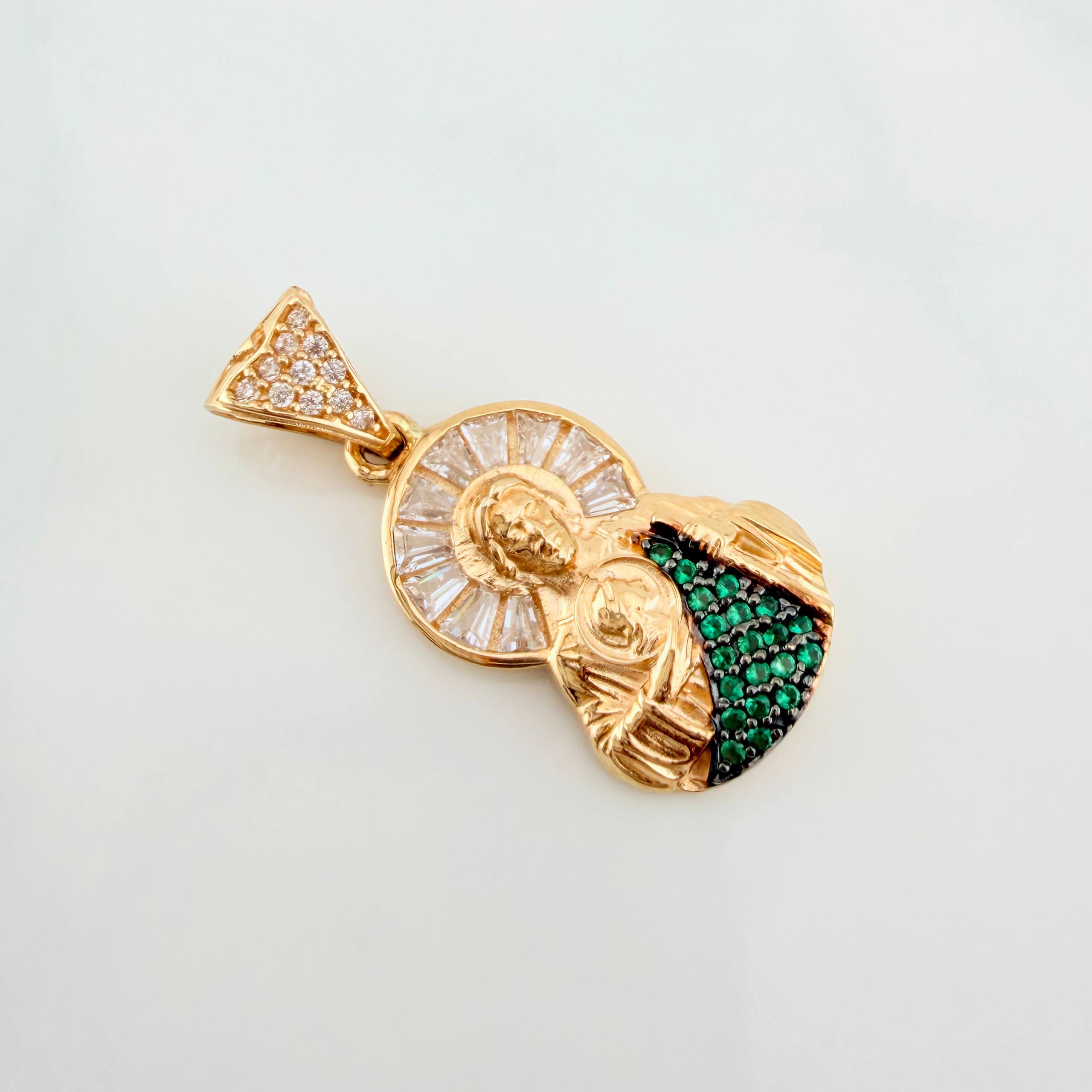 Pendant Saint Jude 3.2g / 1 in Two-Tone Black Yellow 18K Gold