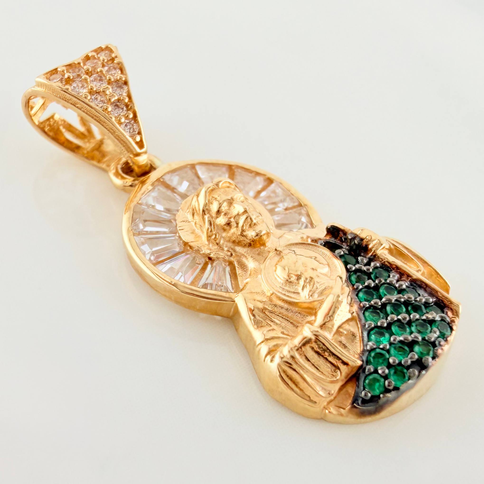 Pendant Saint Jude 3.2g / 1 in Two-Tone Black Yellow 18K Gold