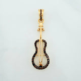 Dije Guitarra 1.9g / 1 1/2 in Dos Oros Negro Amarillo 18K