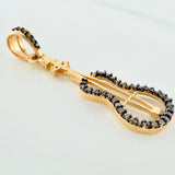 Dije Guitarra 1.9g / 1 1/2 in Dos Oros Negro Amarillo 18K
