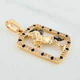 Dije Caballo 1.95g / 1 in Dos Oros Negro Amarillo 18K