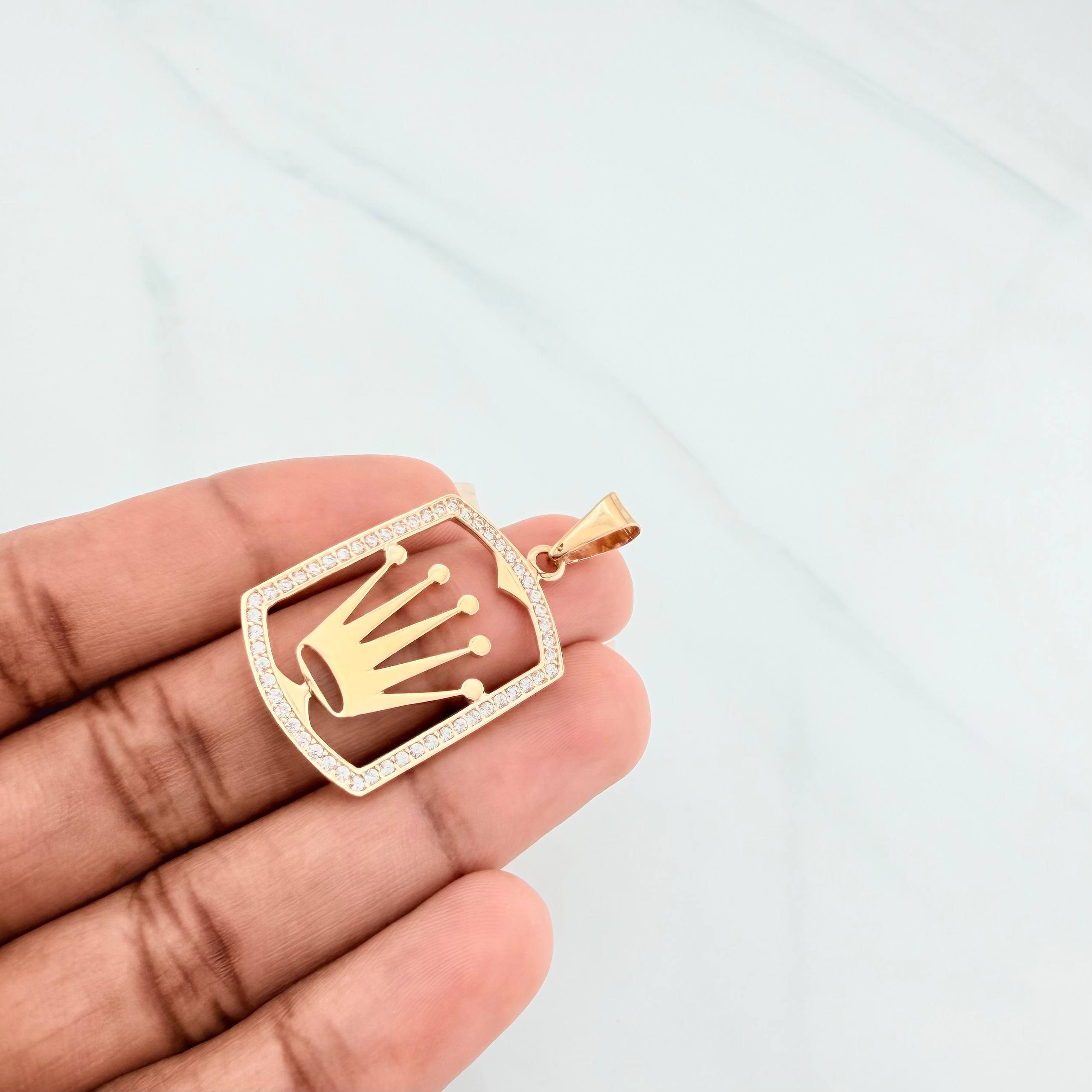 Dije Corona 3.7g / 1 1/2 in Oro Amarillo 18K