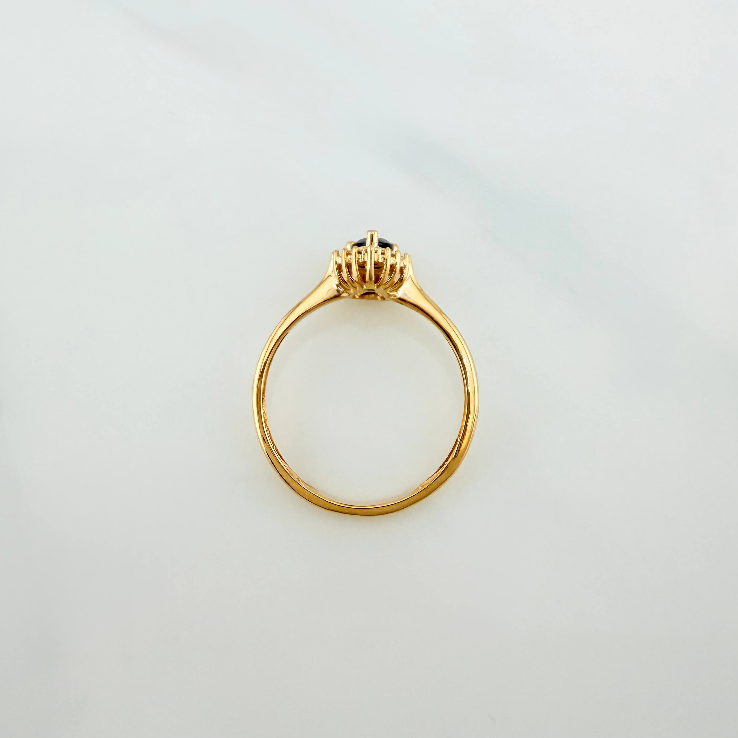 Anillo Halo Gota 2.15g / T6 1/4 Oro Amarillo 18K