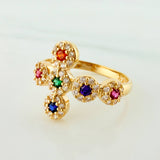 Anillo Cruz Tupida 2.4g / T6 3/4 Oro Amarillo 18K