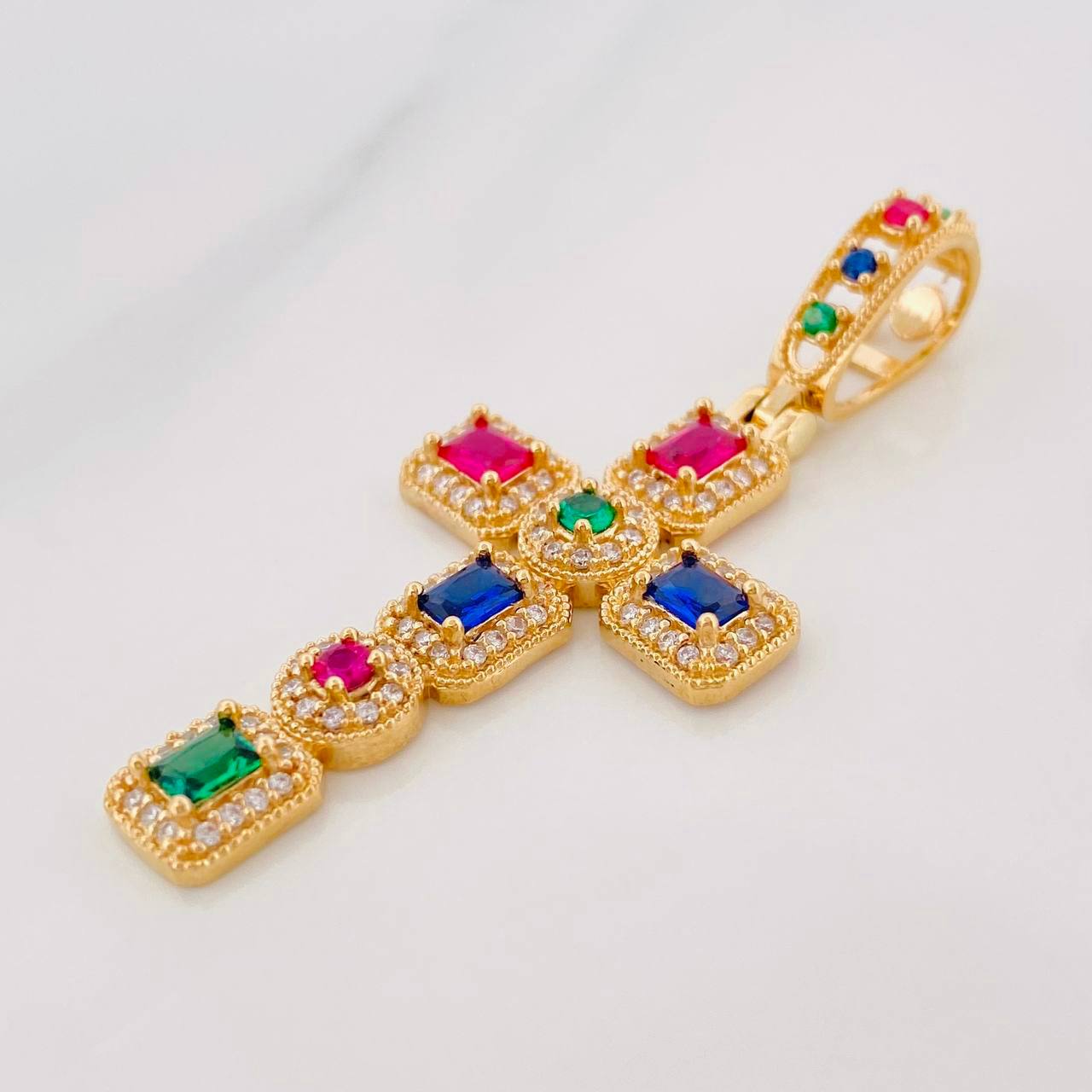 Dije Cruz Tupida 5.95g / 2 in Oro Amarillo 18K