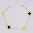 Pulso Cajón Trébol Corazón Diamantado 2.7g / 7 1/4 in / 1.6mm Oro Amarillo 18K