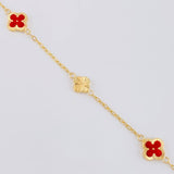 Diamond Cut Clover Box Bracelet 2.7g / 7 1/4 in / 1.6mm 18K Yellow Gold