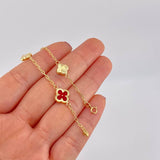Diamond Cut Clover Box Bracelet 2.7g / 7 1/4 in / 1.6mm 18K Yellow Gold