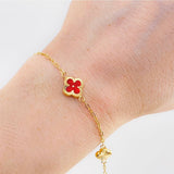 Diamond Cut Clover Box Bracelet 2.7g / 7 1/4 in / 1.6mm 18K Yellow Gold