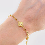 Bracelet GC Diamond Cut Clover 3.1g / 7 1/4 in / 3.4mm Yellow Gold 18K