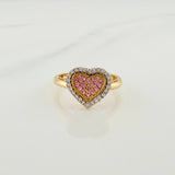 Dense Heart Ring 2.5gr / 5 1.4 / Two-Tone Yellow White Gold 18K &