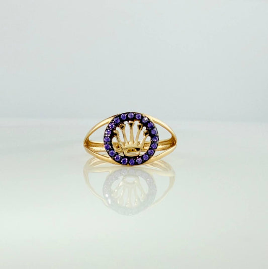 Crown Ring 1.7gr / T5 / Two-Tone Black Yellow Gold 18K &
