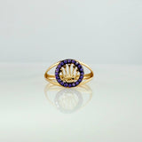 Anillo Corona 1.7gr / T5 / Dos Oros Negro Amarillo 18K &