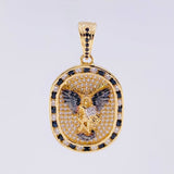 Dije Placa San Miguel 6.9g / 1 1/4 in Dos Oros Amarillo Blanco 18K