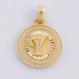 Pendant Medal Letter and 4.5g / 1 1/4 in 18K Yellow Gold