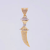 Pendant Sword 2.15g / 1 1/2 in Two Yellow White Gold 18K
