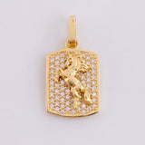 Dije Placa Caballo 2.25g / 1 in Oro Amarillo 18K
