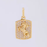 Dije Placa Caballo 2.25g / 1 in Oro Amarillo 18K